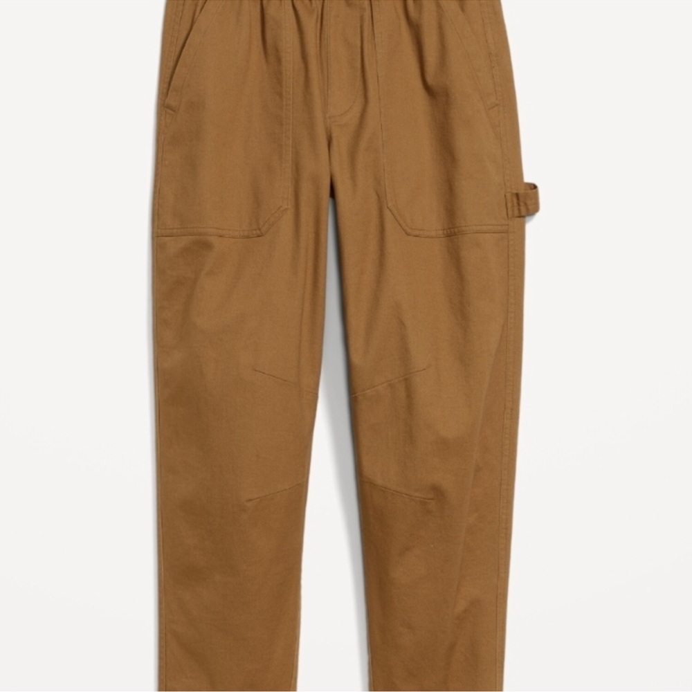 Old Navy High Rise Pulla Utility Pants Womens Large Brown Pull On Stretch - Picture 2 of 9